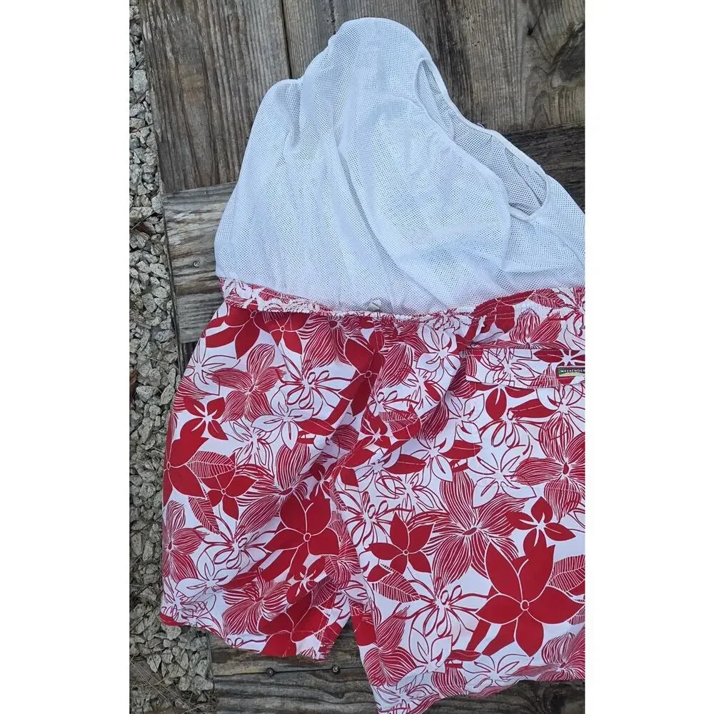 Weekender Swin Shorts 3XL Red white Hawaiian flower Swim Trunks